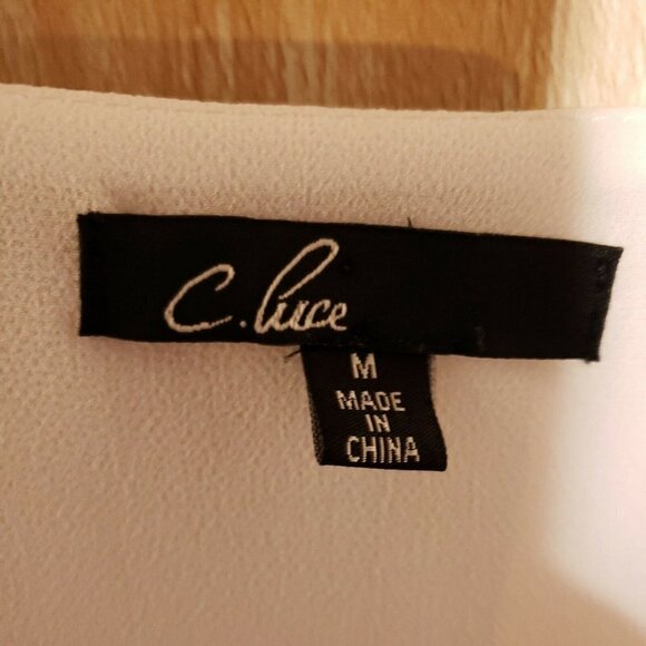 C. Luce Womens White Sleeveless Gauzy Boho Top Medium - Picture 4 of 5